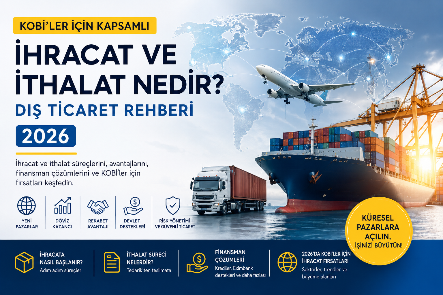 İhracat ve İthalat Nedir? KOBİ'ler İçin Kapsamlı Dış Ticaret Rehberi (2026)